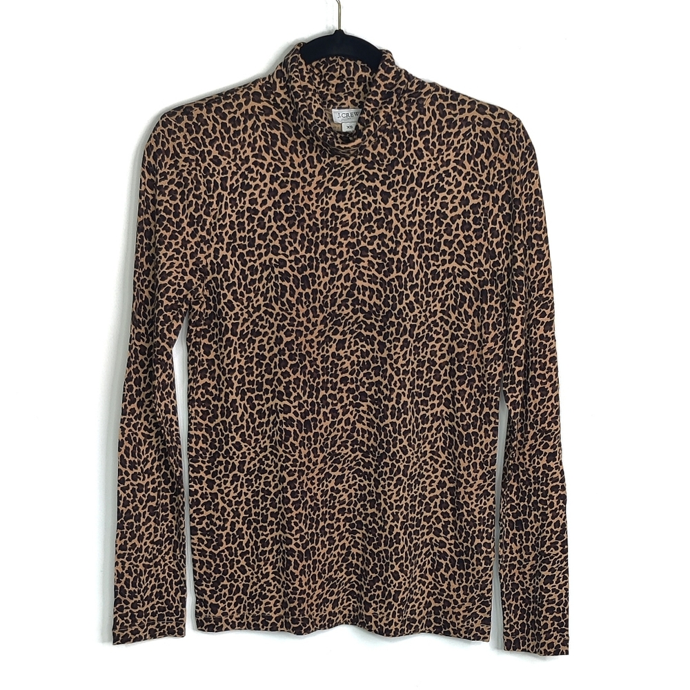 NWT J Crew Factory Leopard Printed Tissue Turtleneck